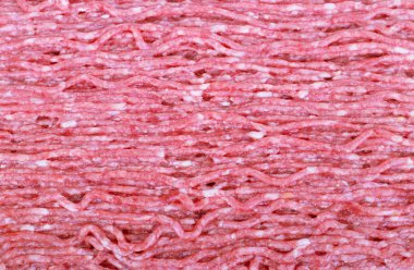 Doku çiğ kıyılmış et. Üstten Görünüm.