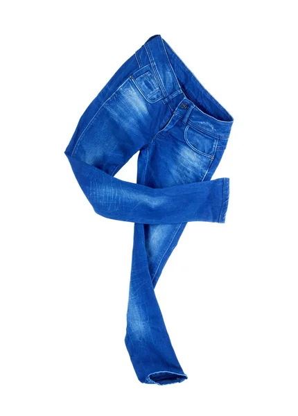 Jeans da donna su sfondo bianco — Foto Stock