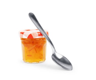 Beyaz arka plan üzerinde izole kavanozların içinde renkli sıkışmaları.