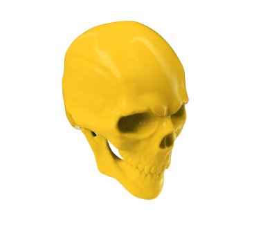 Çenesi Açık Kurukafa Sol 3d oluşturma