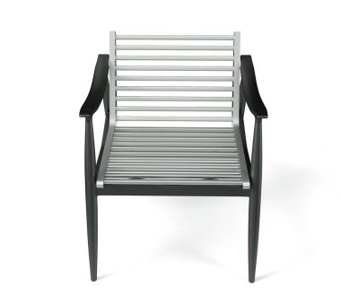 Beyaz arka planda izole edilmiş modern sandalyenin 3D görüntülemesi