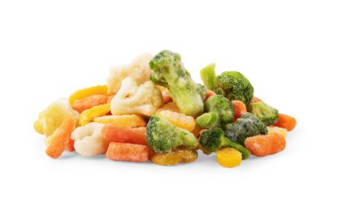 frozen vegetables isolated on white clipart