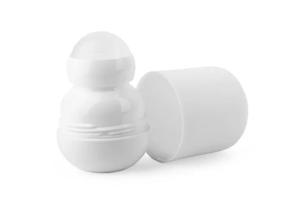 Öppnade Roll Deodorant Mockup Realistisk Vit Antiperspirant Rulla Mock Isolerad — Stockfoto