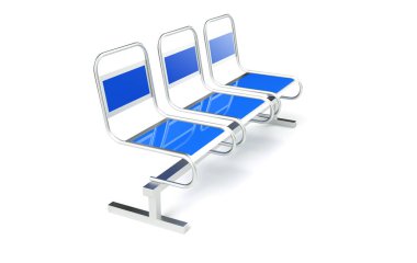 Beyaz arka planda izole edilmiş bir koltuk. 3 Boyutlu Hazırlama,