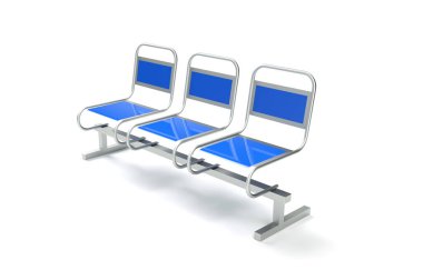 Beyaz arka planda izole edilmiş bir koltuk. 3 Boyutlu Hazırlama,