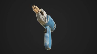 Şarj edilebilir ve kablosuz matkap beyaz arka planda. 3d Hazırlama