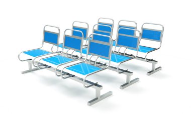 Beyaz arka planda izole edilmiş bir koltuk. 3 Boyutlu Hazırlama,