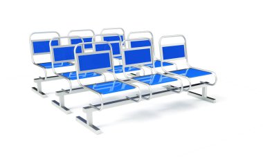 Beyaz arka planda izole edilmiş bir koltuk. 3 Boyutlu Hazırlama,