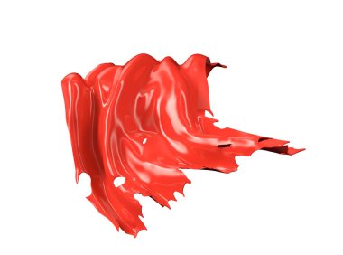 Beyaz arka planda dalgalı kumaş. Görüntü izole edildi. 3B görüntüleme.