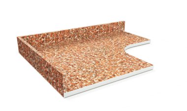 Ahşap zemin beyaz arkaplan içinde kayboluyor 3D görüntüleme perspektifi