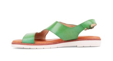 Parmak arası terlikler beyaz arkaplanda izole edilmiş. Üst görünüm