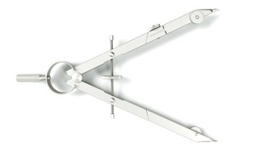 Beyaz arkaplanda bir geometri aracı