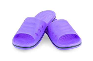 Beyaz ev terliği beyaz arkaplanda izole edilmiş