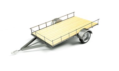 3D boş ağır eşya römorku