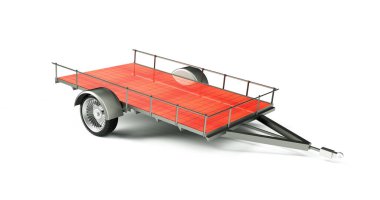 3D boş ağır eşya römorku