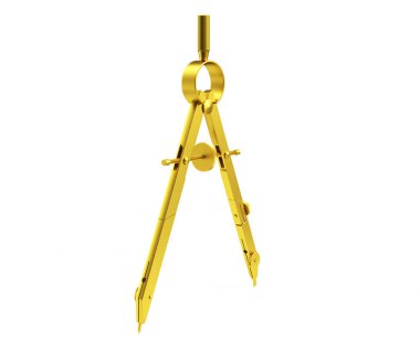 Beyaz arkaplanda bir geometri aracı