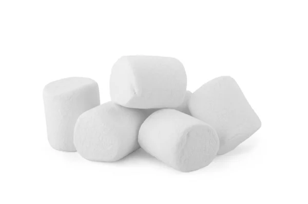 Servizio Alimentare Marshmallow Sfondo Bianco — Foto Stock