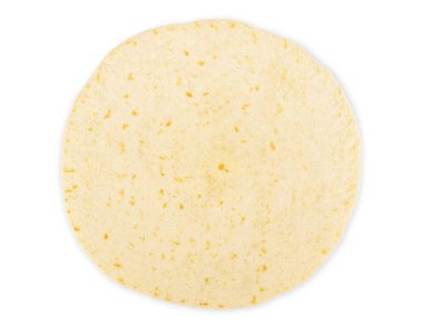Beyaz arka planda mısır tortillası. Mayasız ekmek