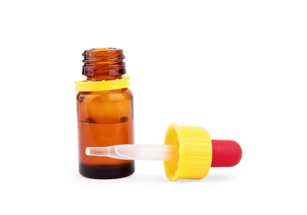 Old Fashioned Drug Bottle Label Isolated Clipping Path — Stock Photo, Image