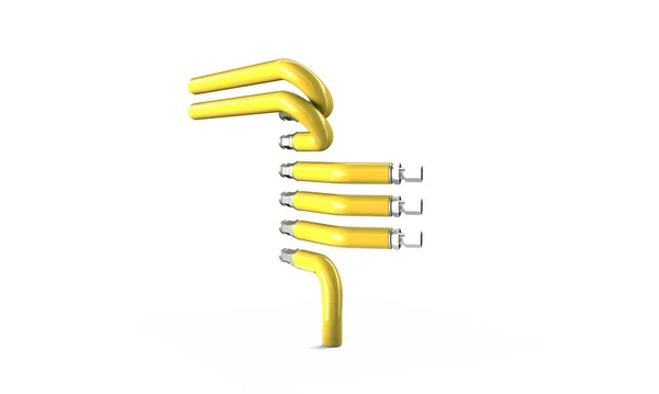 Metal Borular Yığını Beyaz Arkaplanda Görüntüleme — Stok fotoğraf