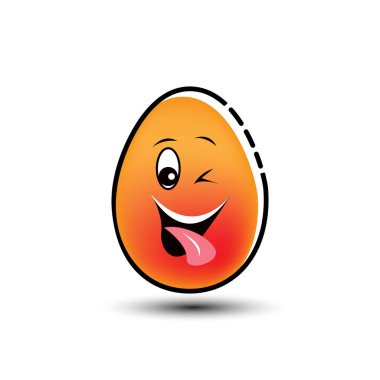 yumurta maskot karikatür vektör görüntü 
