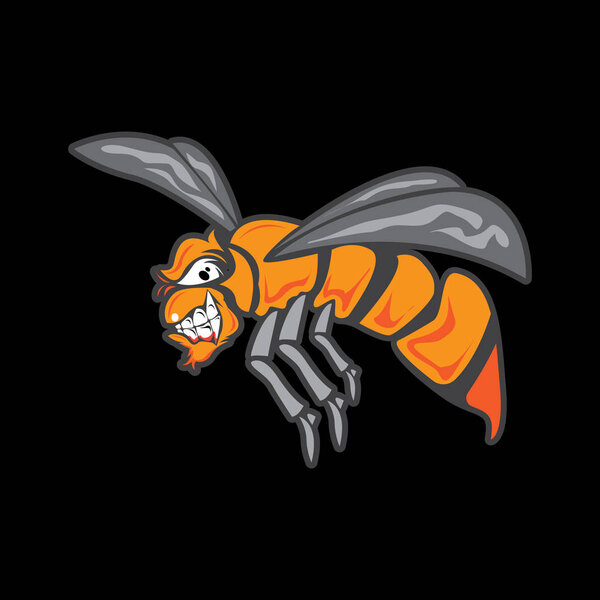 Мультфильм мухи изолированы на черном фоне векторного изображения
