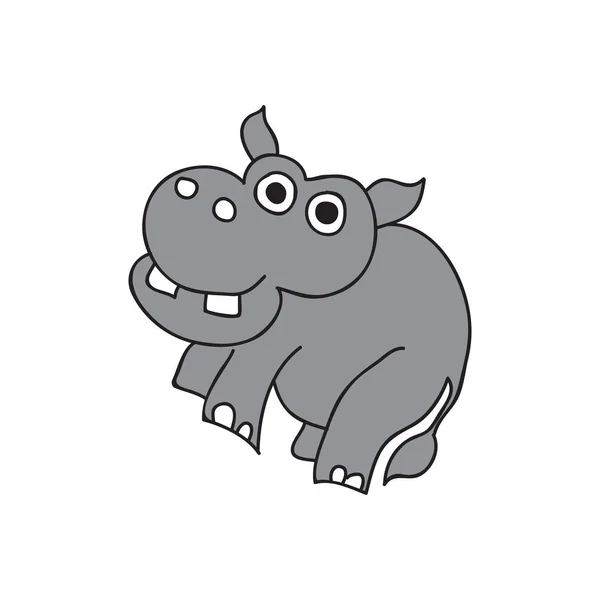 Hipopótamo Silueta Vector Logo Diseño Icono Animal — Archivo Imágenes Vectoriales