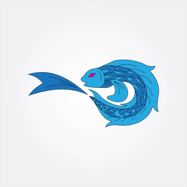 Modré Ryby Vektorový Obrázek — Stockový vektor