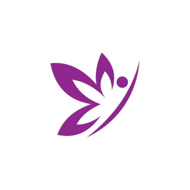 insanlar şekli kelebek güzellik logo