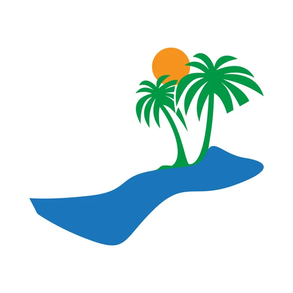 Vacaciones Playa Vector Logo — Vector de stock