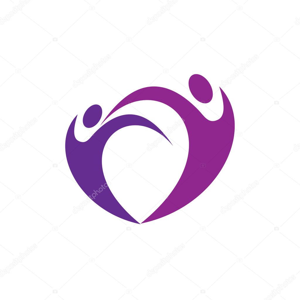 Happy valentine people logo