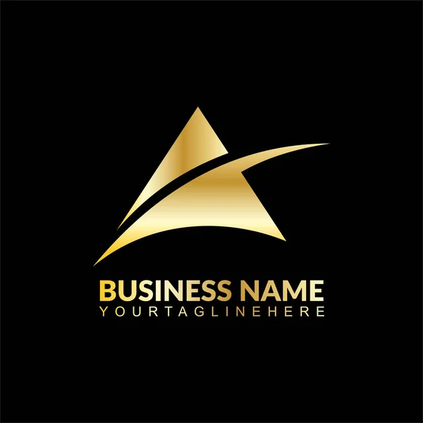 Logotipo Negócio Com Cor Dourada — Vetor de Stock