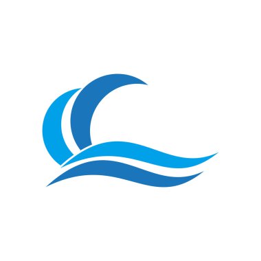yaz, tatil ve seyahat için dalga iş logo