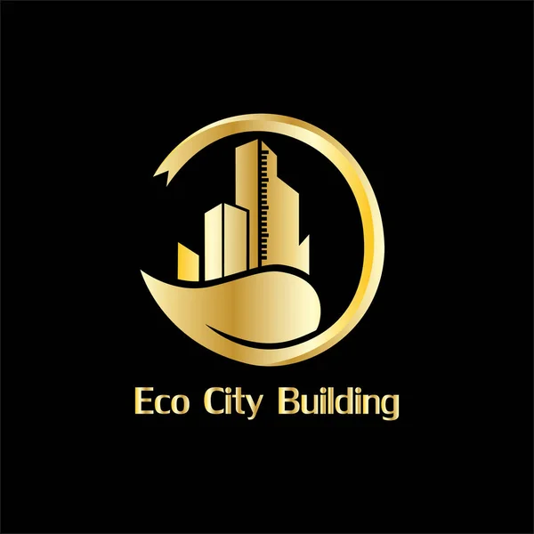 Eco Stad Bouwen Bedrijfs Embleem — Stockvector