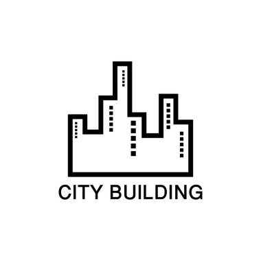şehri iş logo beyaz arka plan için bina
