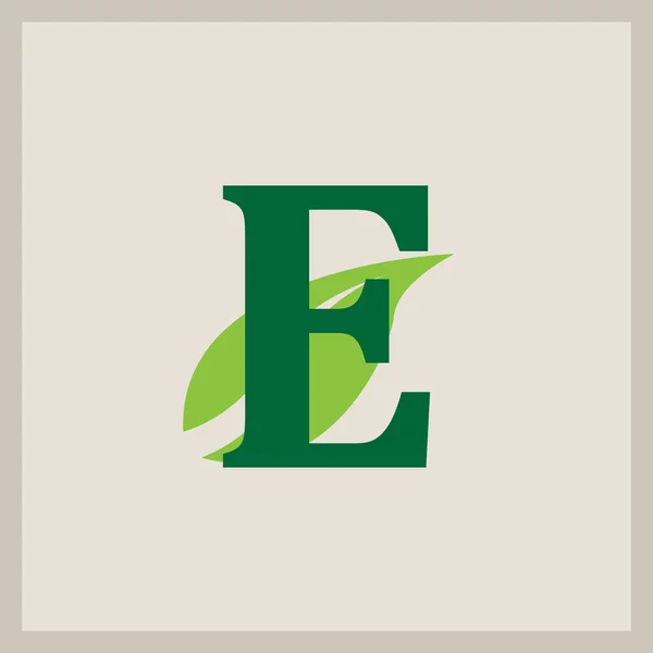 Groen Logo Eco Ecologie Brief Pictogram Blad Lettertype Symbool Natuur — Stockvector