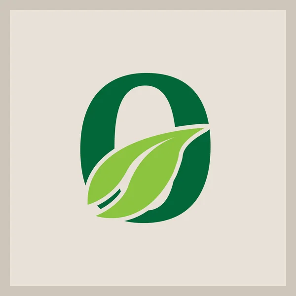 Vert Logo Écologie Lettre Icône Feuille Police Symbole Nature Naturel — Image vectorielle