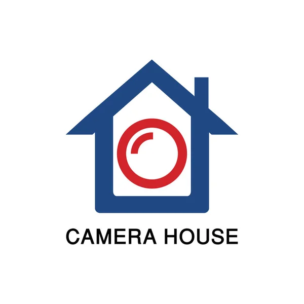 Kamera Haus Bild Symbol Symbol Zeichen Design Vektor Illustration Element — Stockvektor