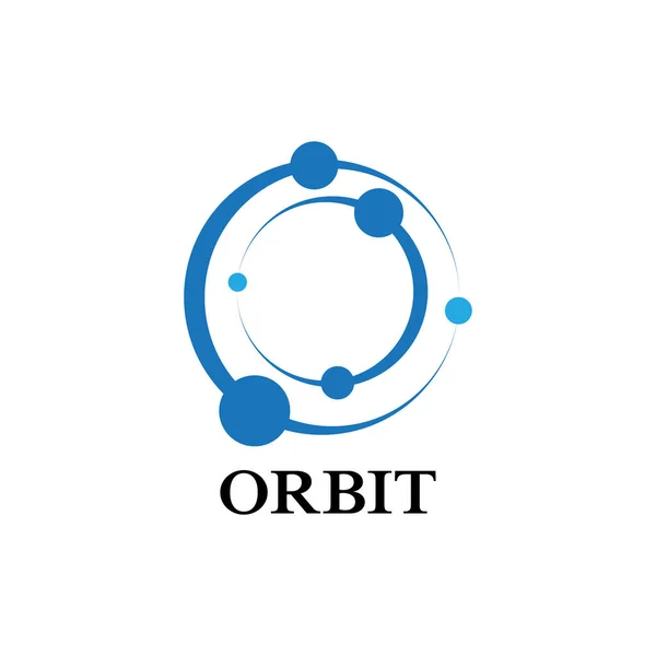 円軌道科学惑星ロゴのベクトル図 — ストックベクタ
