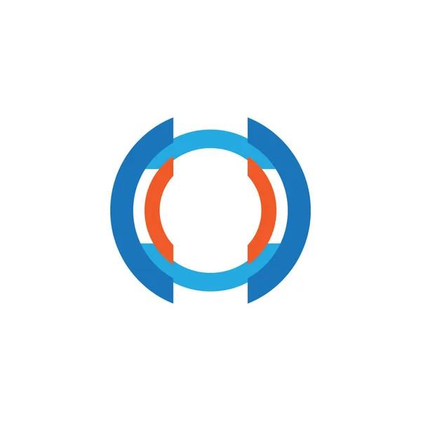 Okrąg Wokół Połączyć Logo Dla Biznesu Firmy Technologia Nowoczesny Biznes — Wektor stockowy