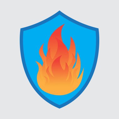 Yangın ve kalkan iş logo