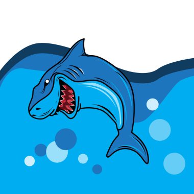 Deniz, köpekbalığı, okyanus, illüstrasyon, vektör, balık, hayvan, çizgi film, resim, su, deniz, yalıtılmış