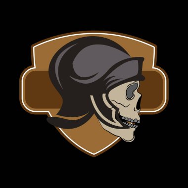 basit kafatası vektör rozet logo şablonu şablonu