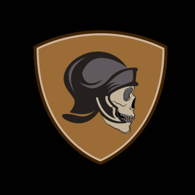 basit kafatası vektör rozet logo şablonu şablonu