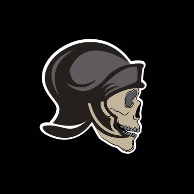 basit kafatası vektör rozet logo şablonu şablonu