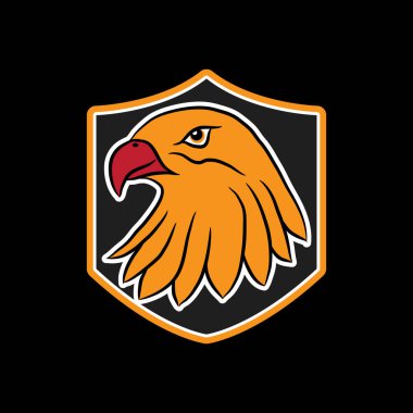 Amerikan kartalı baş logo tasarım kavramı şablonu