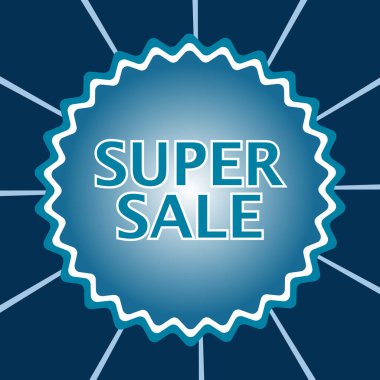 Satış banner şablon, satışı, mavi suluboya arka plan, vektör çizim.