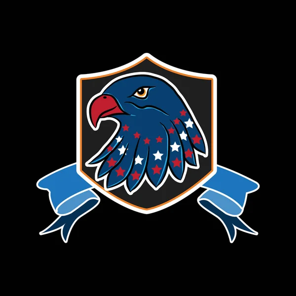 Modèle Conception Logo Tête Aigle Américain — Image vectorielle