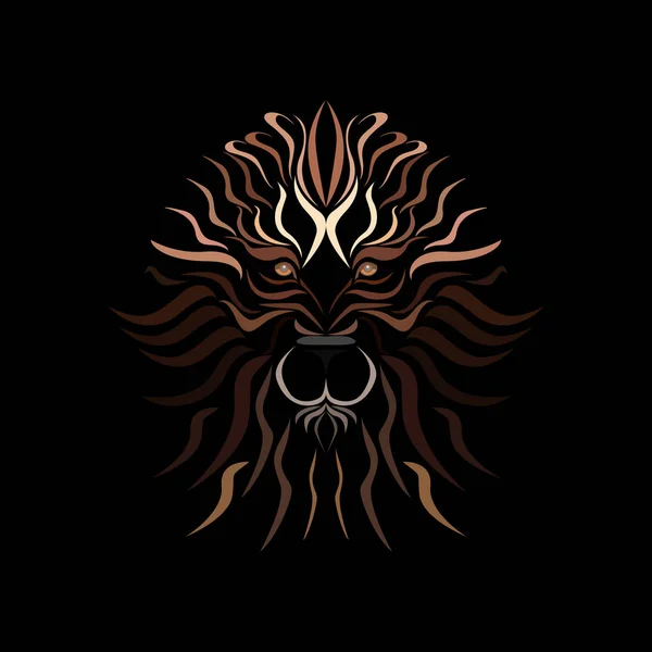 Löwenkopf Silhouette Logo Vektor Symbolbild Für Wilde Tiere Zoo — Stockvektor