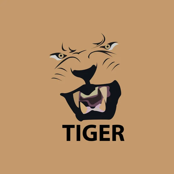 野兽老虎吉祥物标志设计矢量与徽章标志概念的运动 运动和团队 — 图库矢量图片